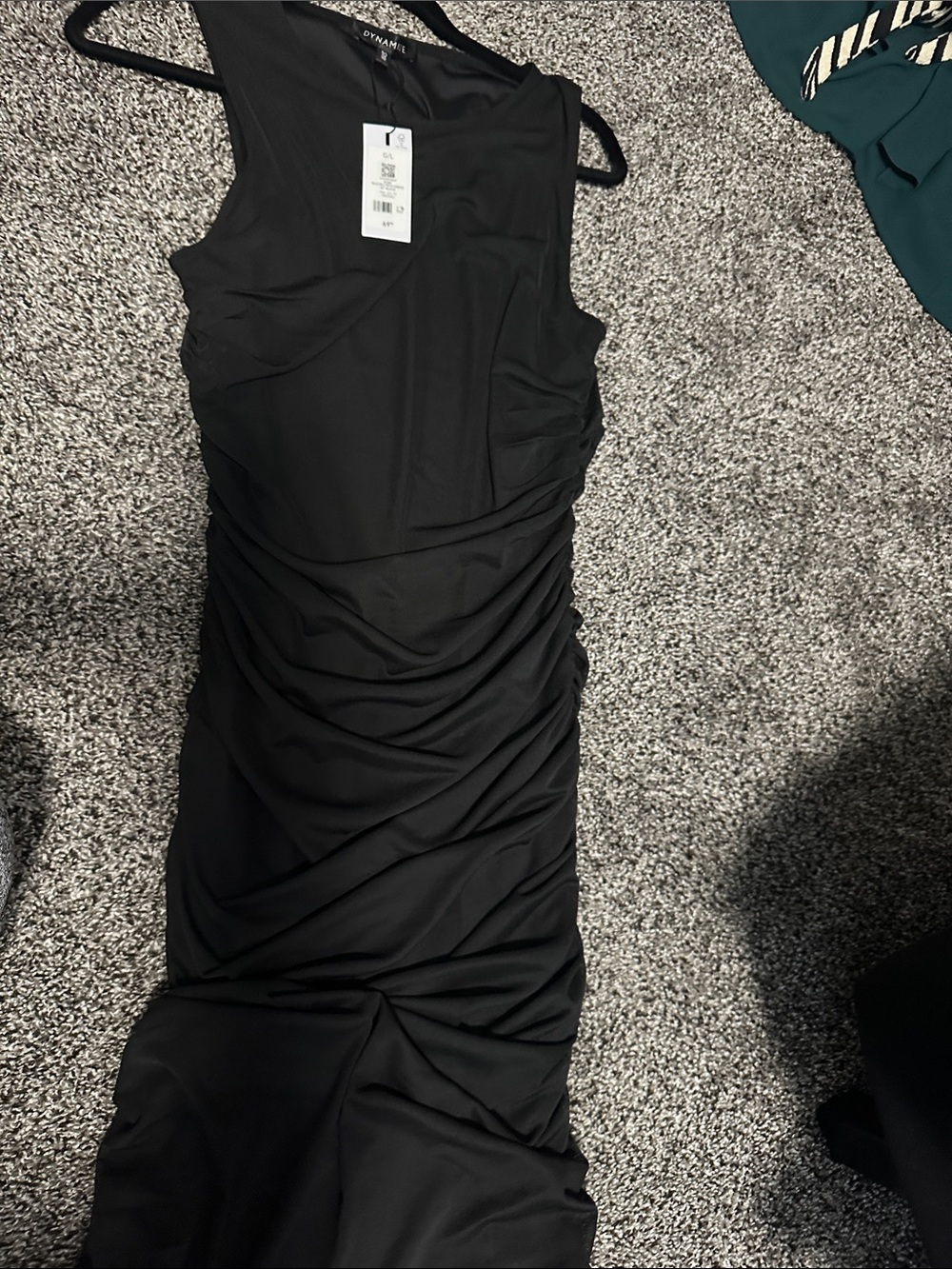 Dynamite Black Ruched Sleeveless Maxi Dress